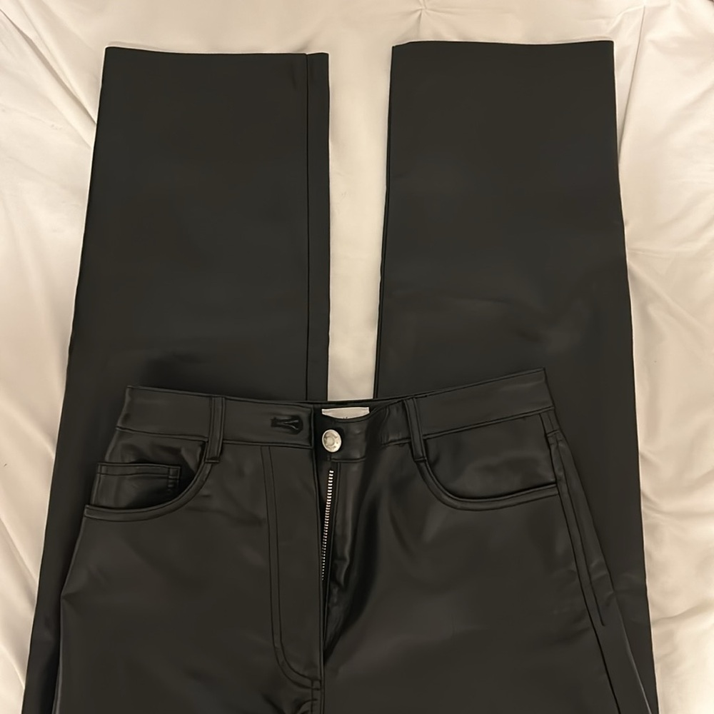 Aritzia Melina black leather pants